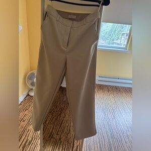 NWT BABATON vegan leather cropped “command” pants on “matte pearl” colour